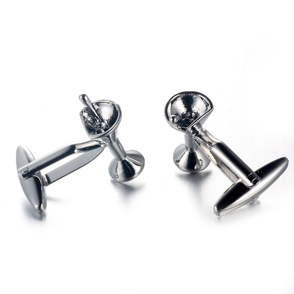 Cufflinks Silver Set - Mens Cufflinks Brass Silver Fashion Shirt