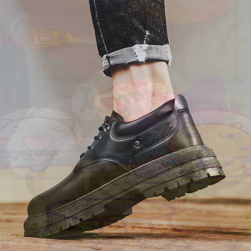 Khaki Formal Wear Men - Dark Natural Leather Fashion Trainers Tennis