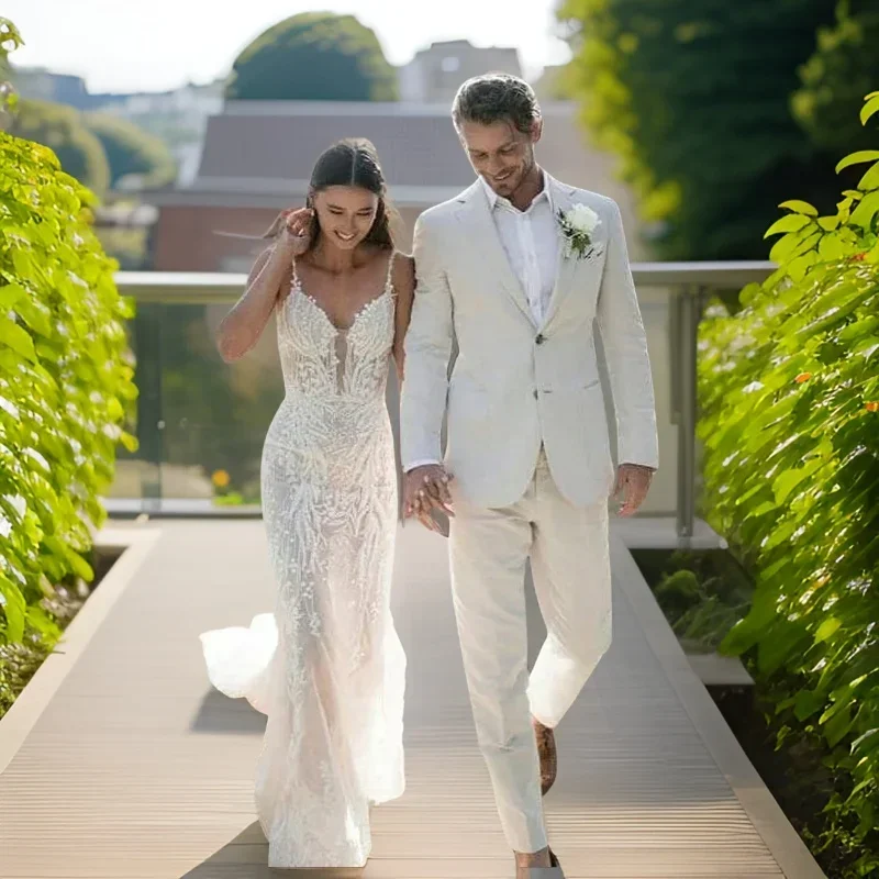 Men Formal Wear For Summer - Linen Wedding Tuxedo For Men Summer