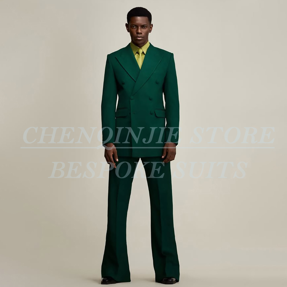 Men Formal Wear Jacket - Luxury Green Men's Suits Formal Wedding