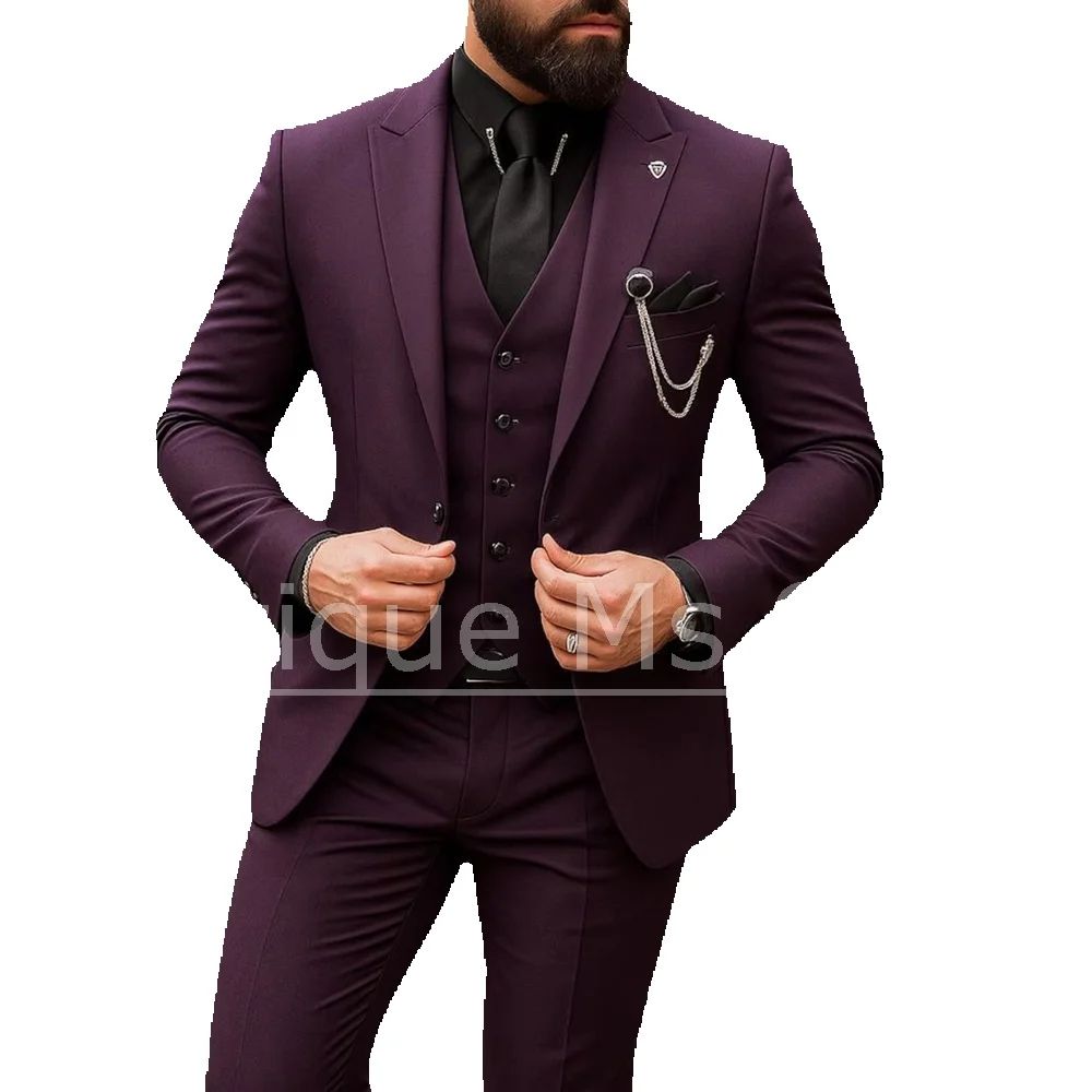 Men's 3 Piece Suit Single Brea - Men Formal Wear Jacket review and price