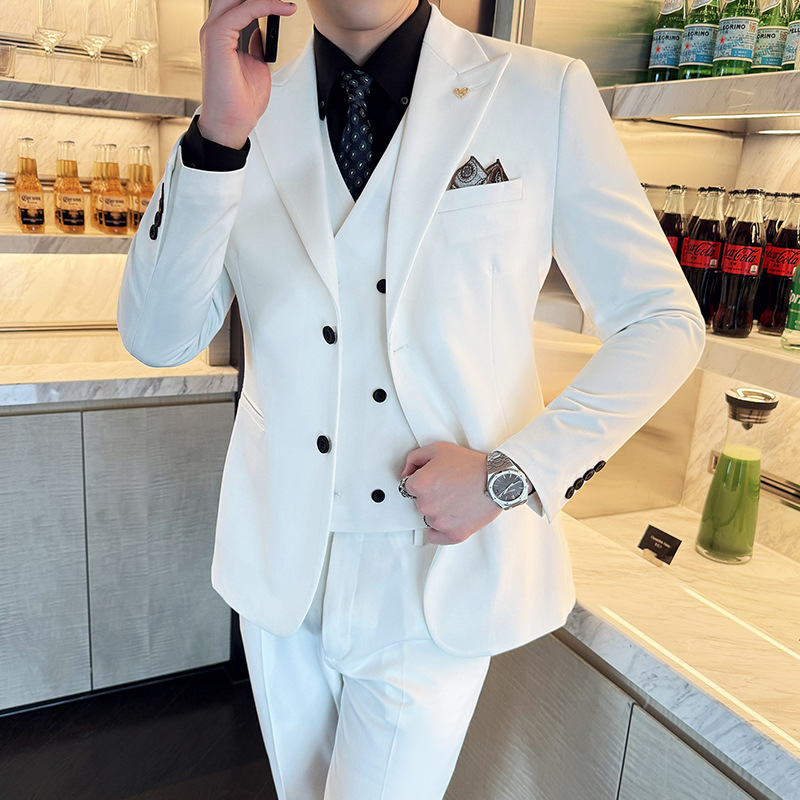 White Mens Suits 3 Pieces Slim - Men'S Formal Dinner Wear review and price