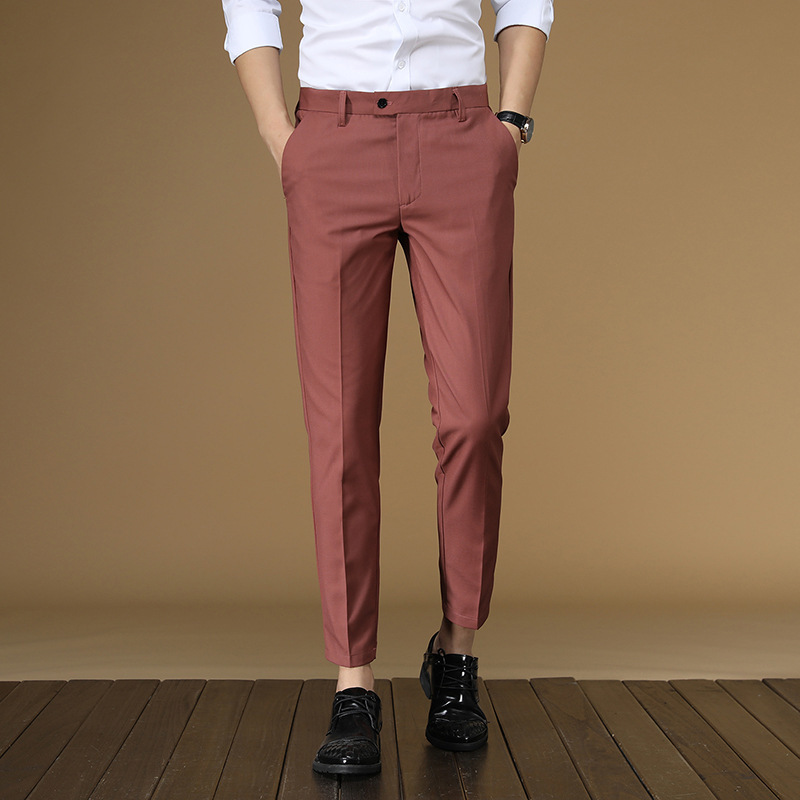 Summer Suit Pants Men Red Blac - Khaki Formal Wear Men review and price