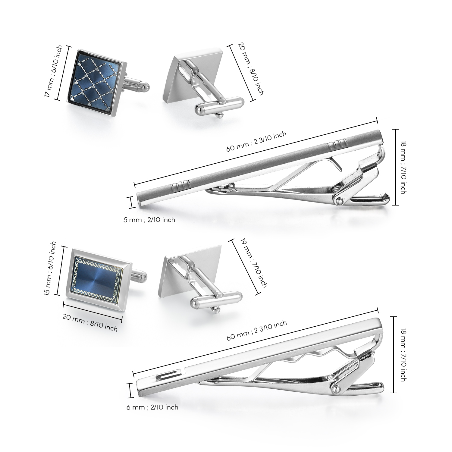 Tie Clip And Cufflink Set To M - Cufflinks Silver Set review and price