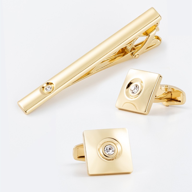 Light Luxury Gold Silver Squar - Cufflinks Silver Set review and price