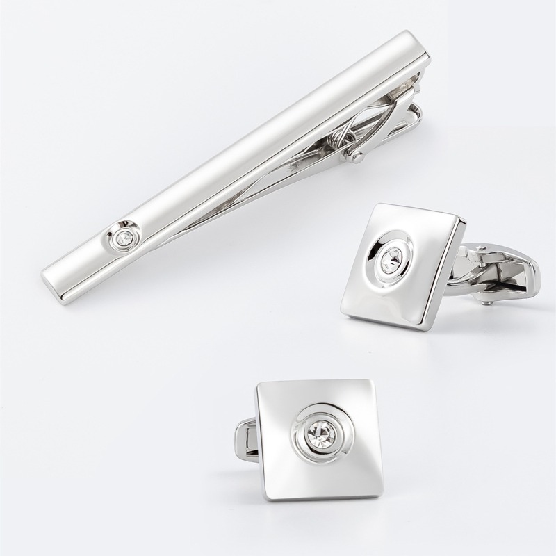 Light Luxury Gold Silver Squar - Cufflinks Silver Set review and price