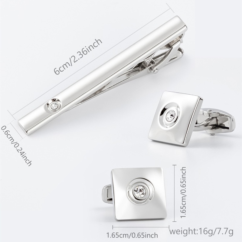 Light Luxury Gold Silver Squar - Cufflinks Silver Set review and price