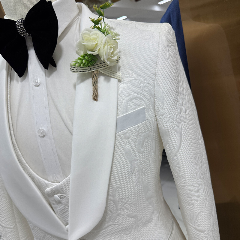 Men Wedding Suit White 3 Piece - Men Formal Wear Jacket review and price