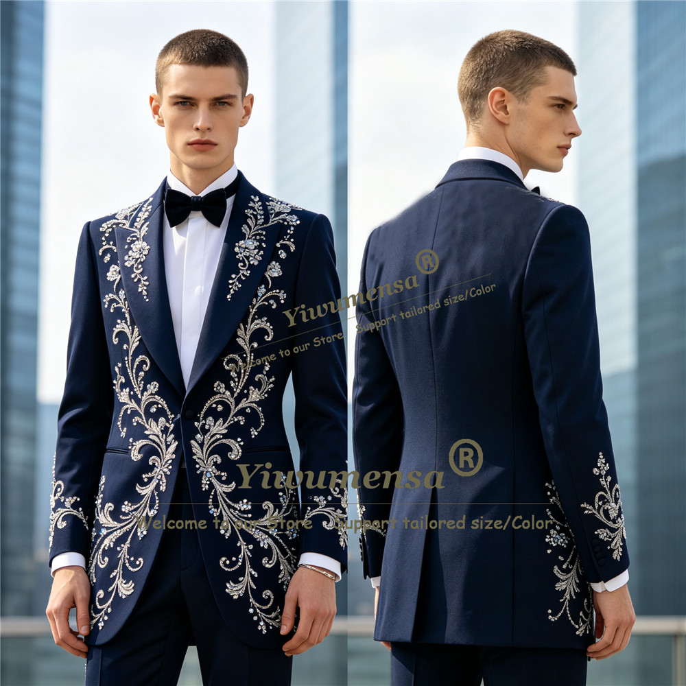 Luxury Crystals Beading Suits  - Men'S Formal Dinner Wear review and price
