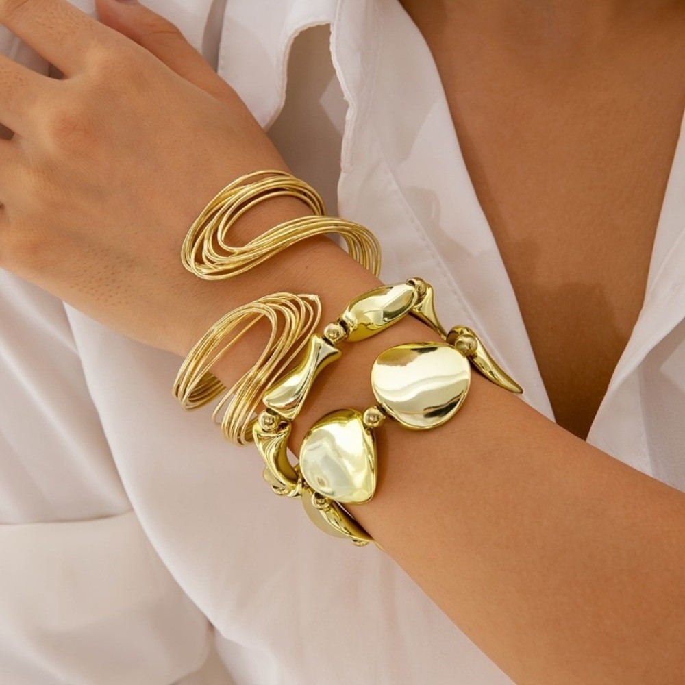 New Irregular Open Cuff Bracel - Cufflinks Silver Set review and price