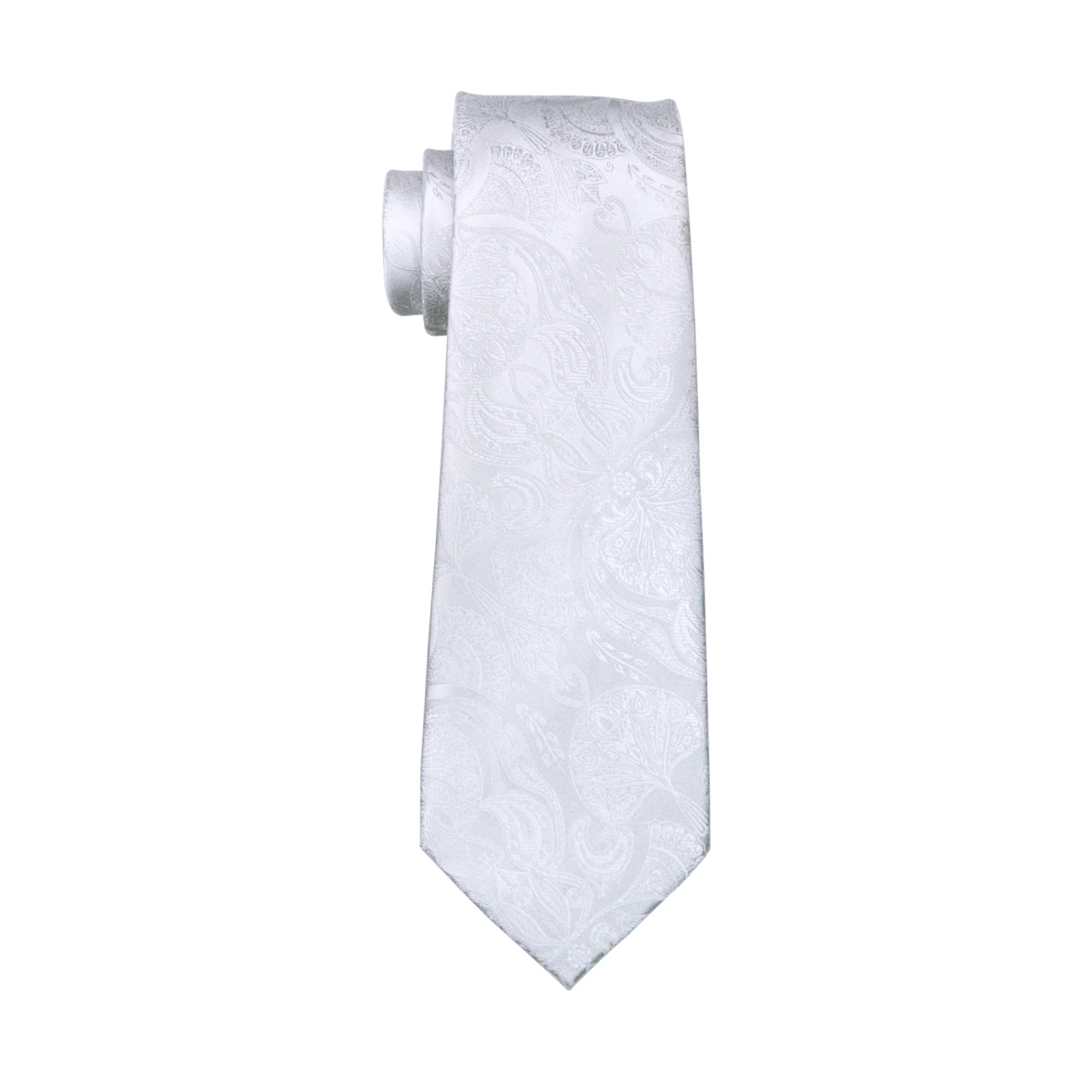 FA-393 Men's Tie White Paisley - Cufflinks Silver Set review and price