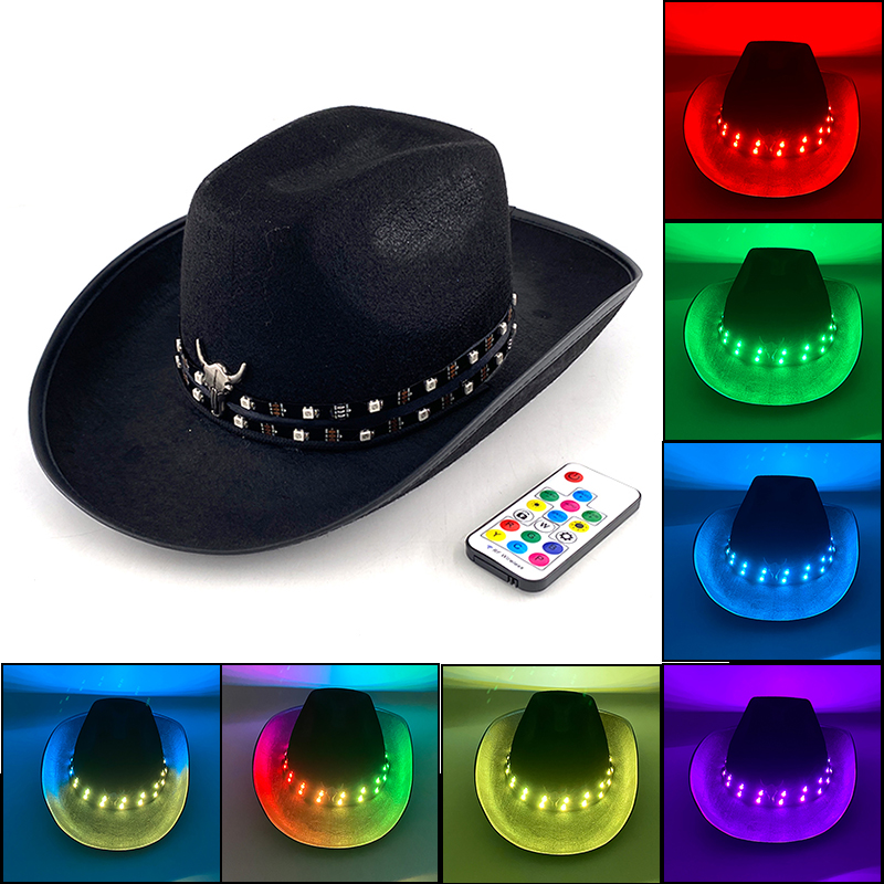 Remote Control LED Cowboy Hat  - Men'S Formal Wear For Graduation review and price