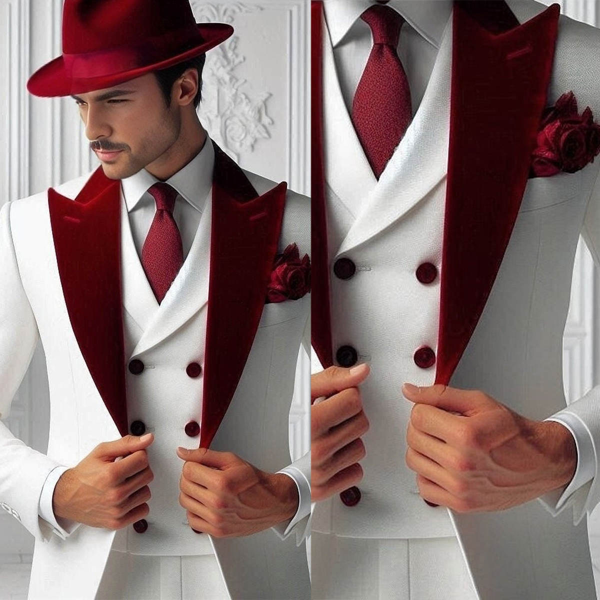 Formal Man Tuxedos Velvet 3 Pc - Men'S Formal Wear For Graduation review and price