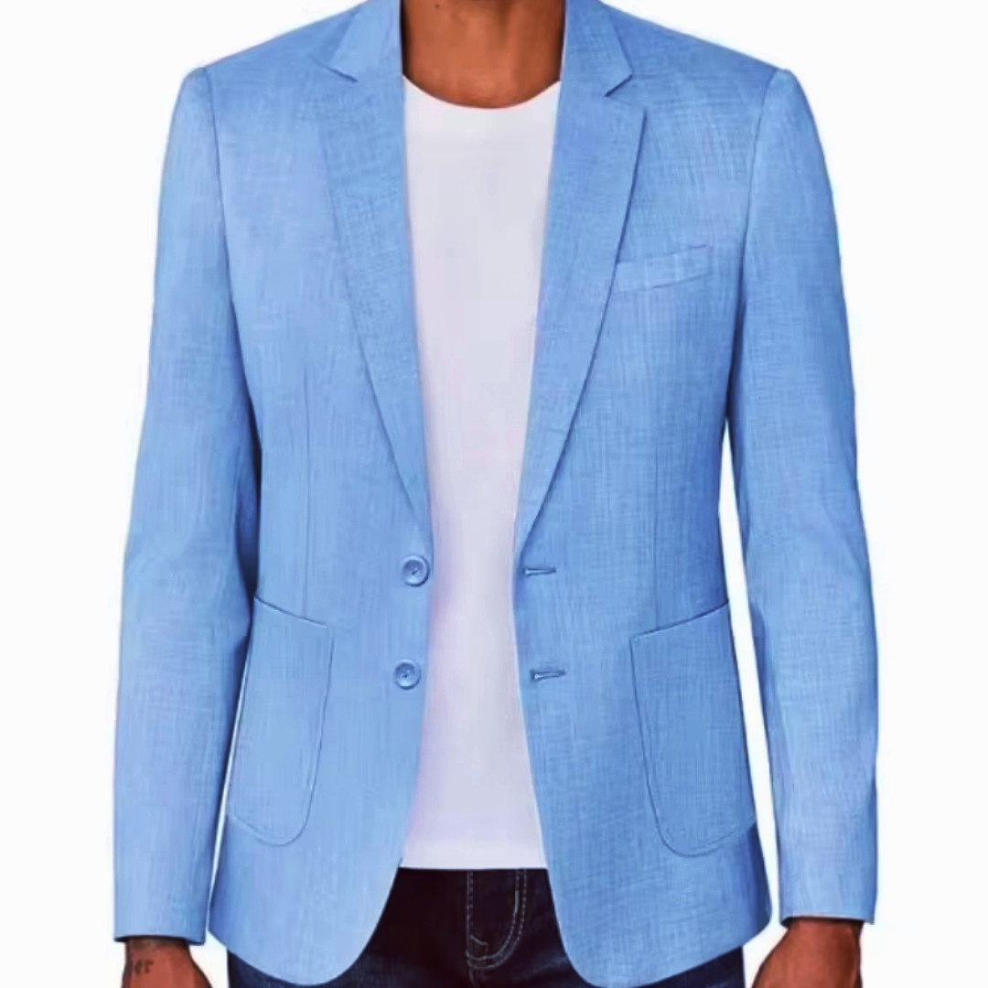 Slim Fit Men's Beige/Blue Line - Men Formal Wear For Summer review and price
