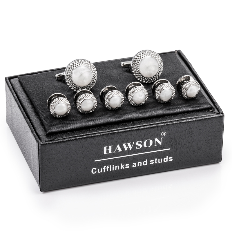 HAWSON Silver Plated Opal Shel - Cufflinks Silver Set review and price