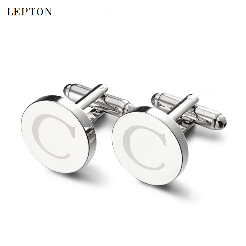 Hot Sale Round Letters C Cuffl - Cufflinks Silver Set review and price