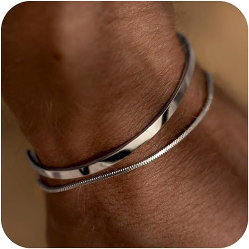Stackable Bracelets for Men, 9 - Cufflinks Silver Set review and price