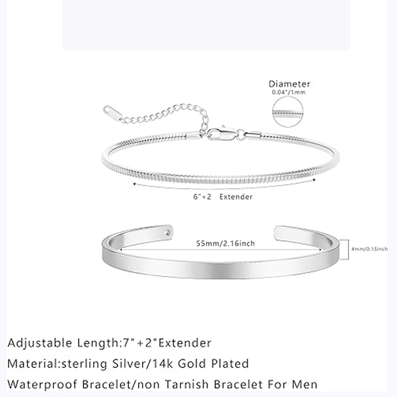 Stackable Bracelets for Men, 9 - Cufflinks Silver Set review and price