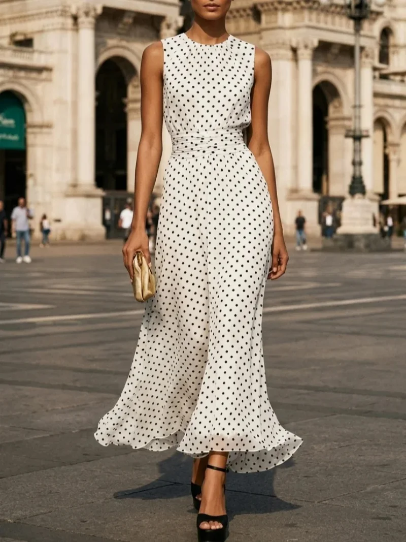 Women's Sleeveless Polka Dot M - Men'S Formal Wear For Wedding Guest review and price