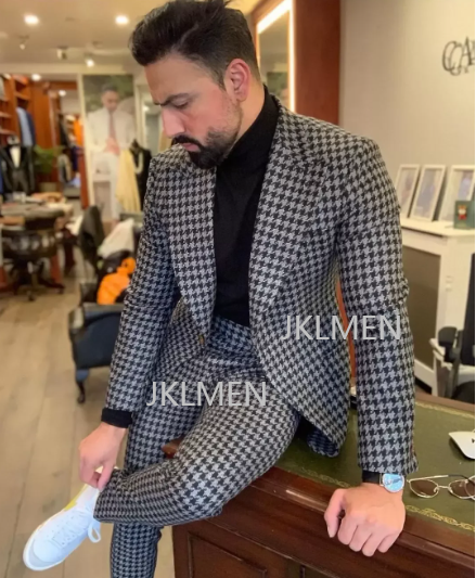 Houndstooth Mens Suits 2PCS We - Men Formal Wear Jacket review and price