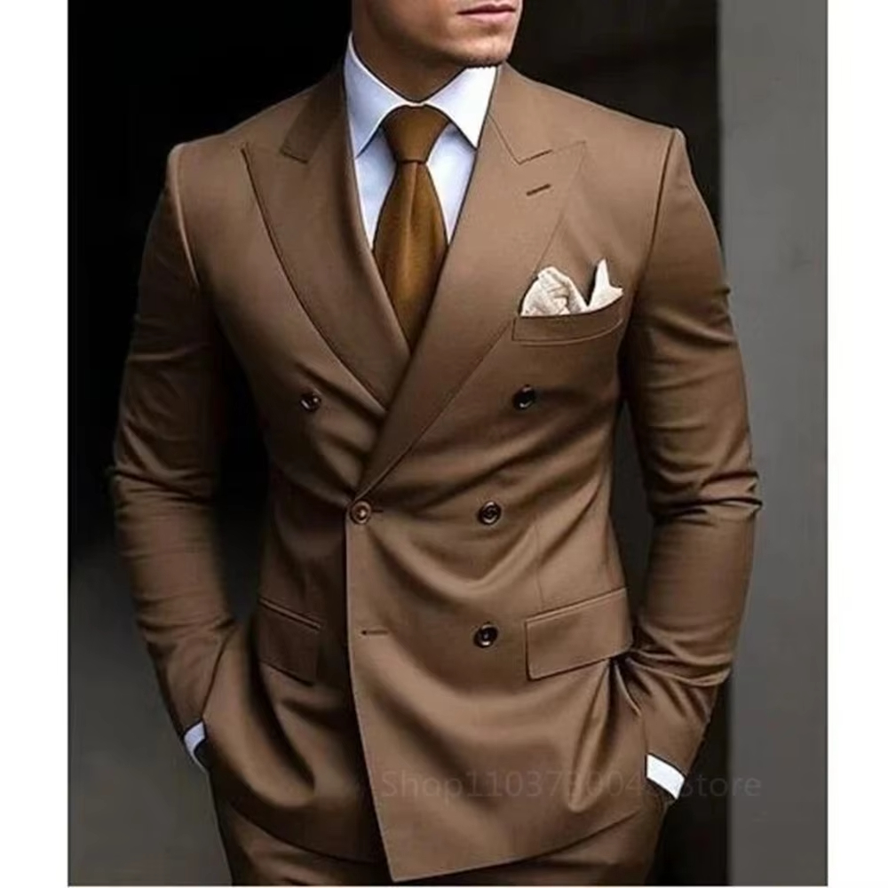 Two-Piece Brown Smoking for Da - Men'S Formal Wear For Graduation review and price